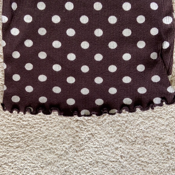 Baby Gap Brown and White Ribbed Polka Dot Turtleneck Top in Size 18-24M - Picture 6 of 7
